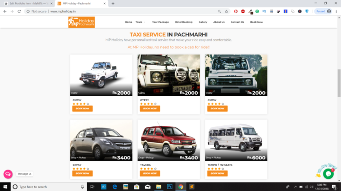 MP Holiday -Website design in India MaMITs