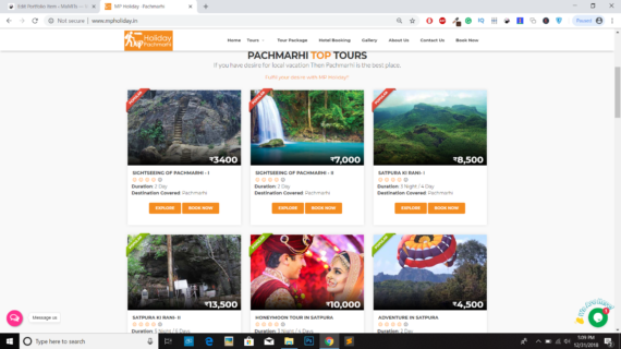 MP Holiday -Website design in India MaMITs