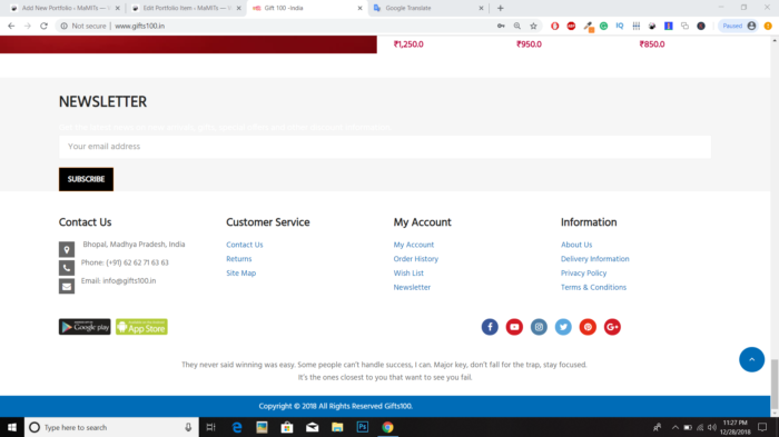 Gifts 100 | Free ecommerce website design in india MaMITs