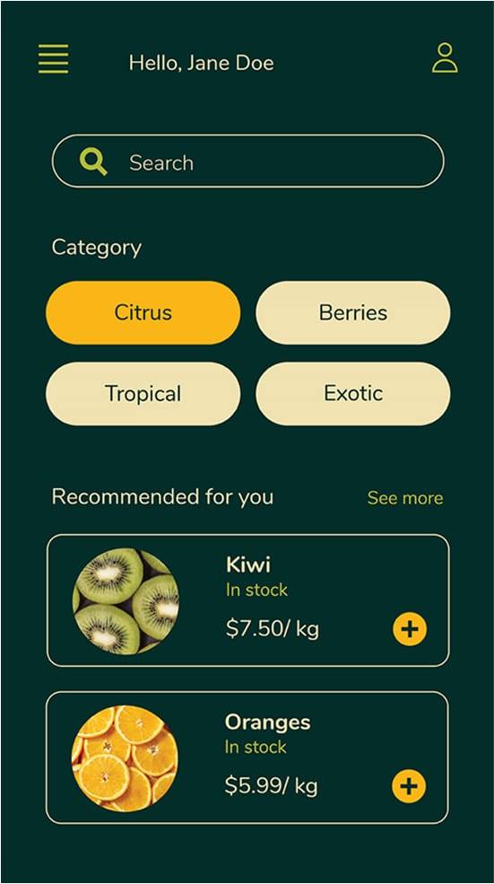 MaMITs app developer in bhopal & Indore Create Food Order UI
