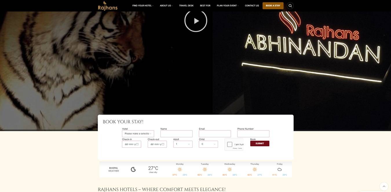 Hotel Website Design | Best Hotel Website Designing MaMITs - Hire Hotel Website Designer