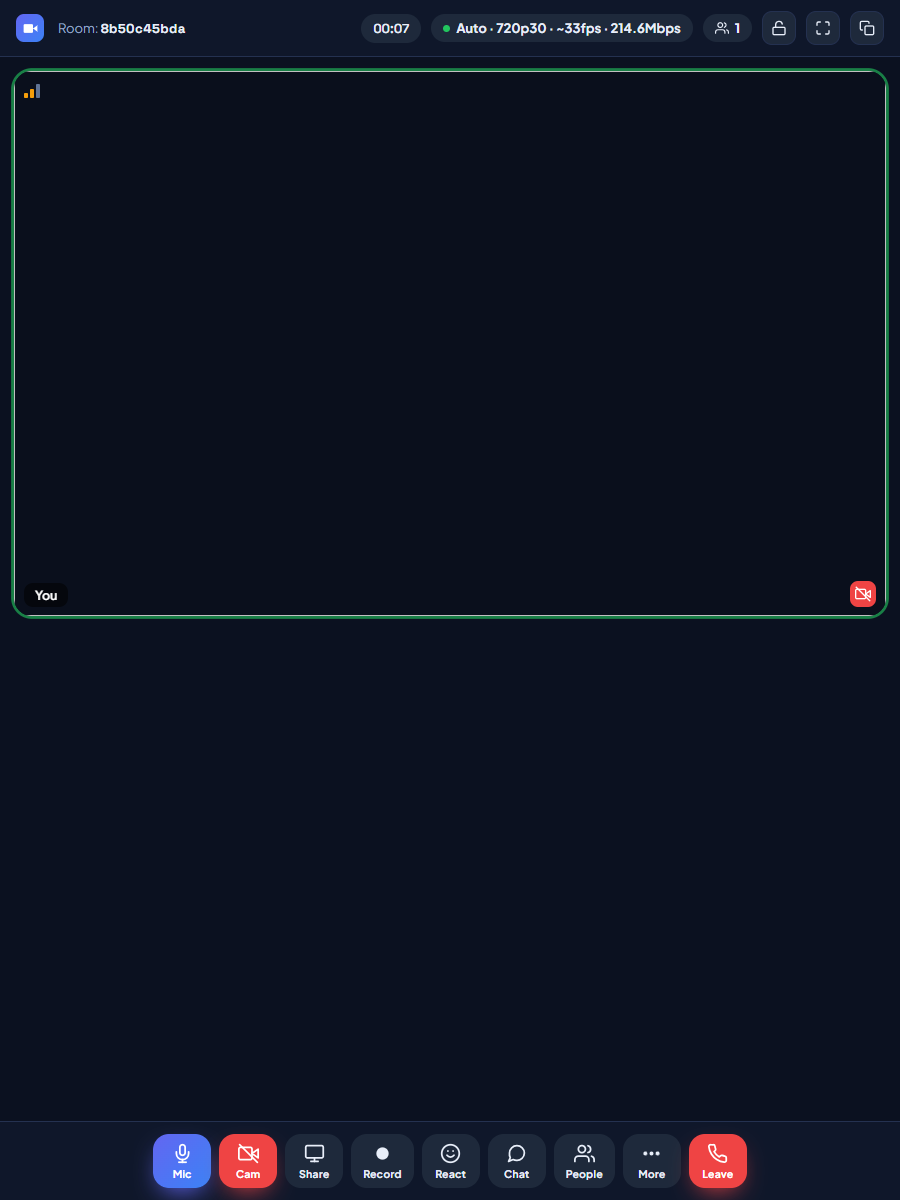 LiteMeet Cyber camera filter applied to a live video call