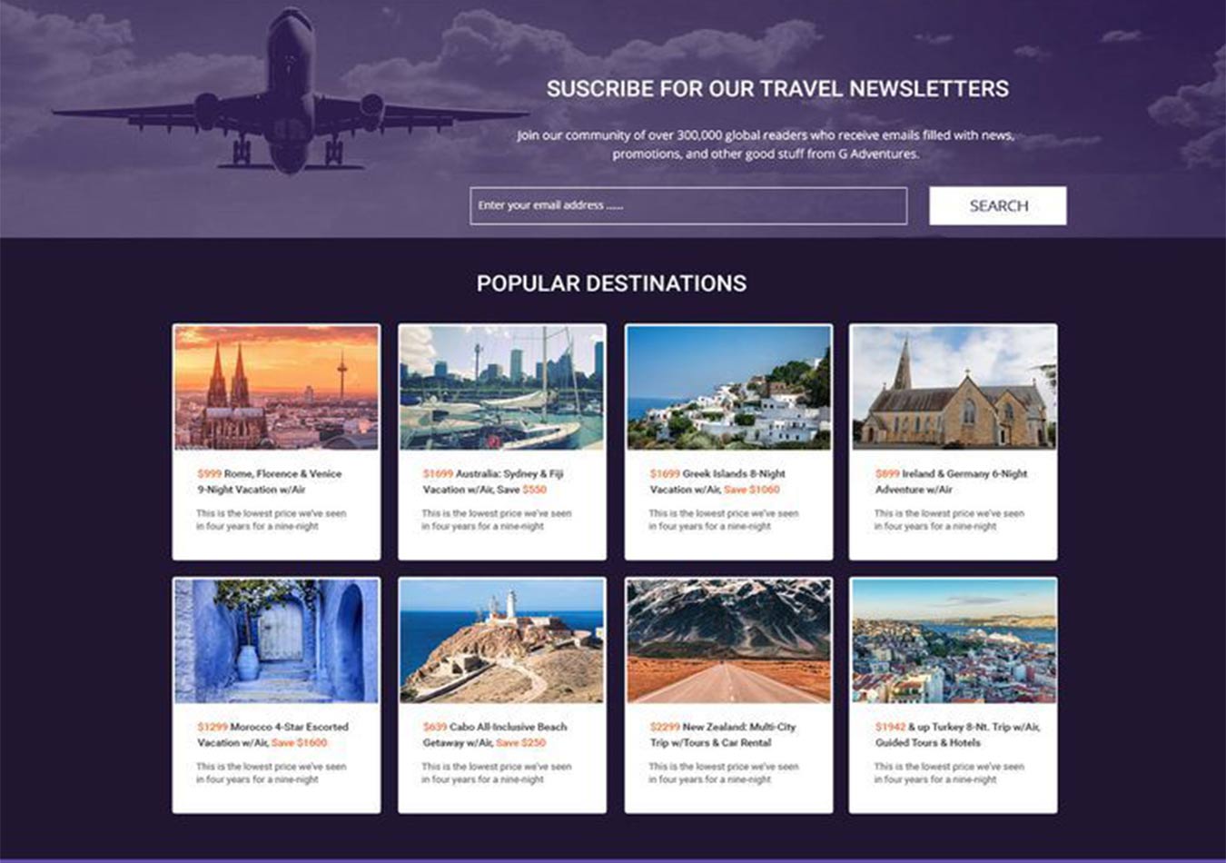 travel portal website