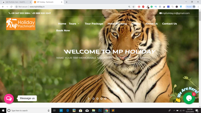 MP Holiday -Website design in India MaMITs