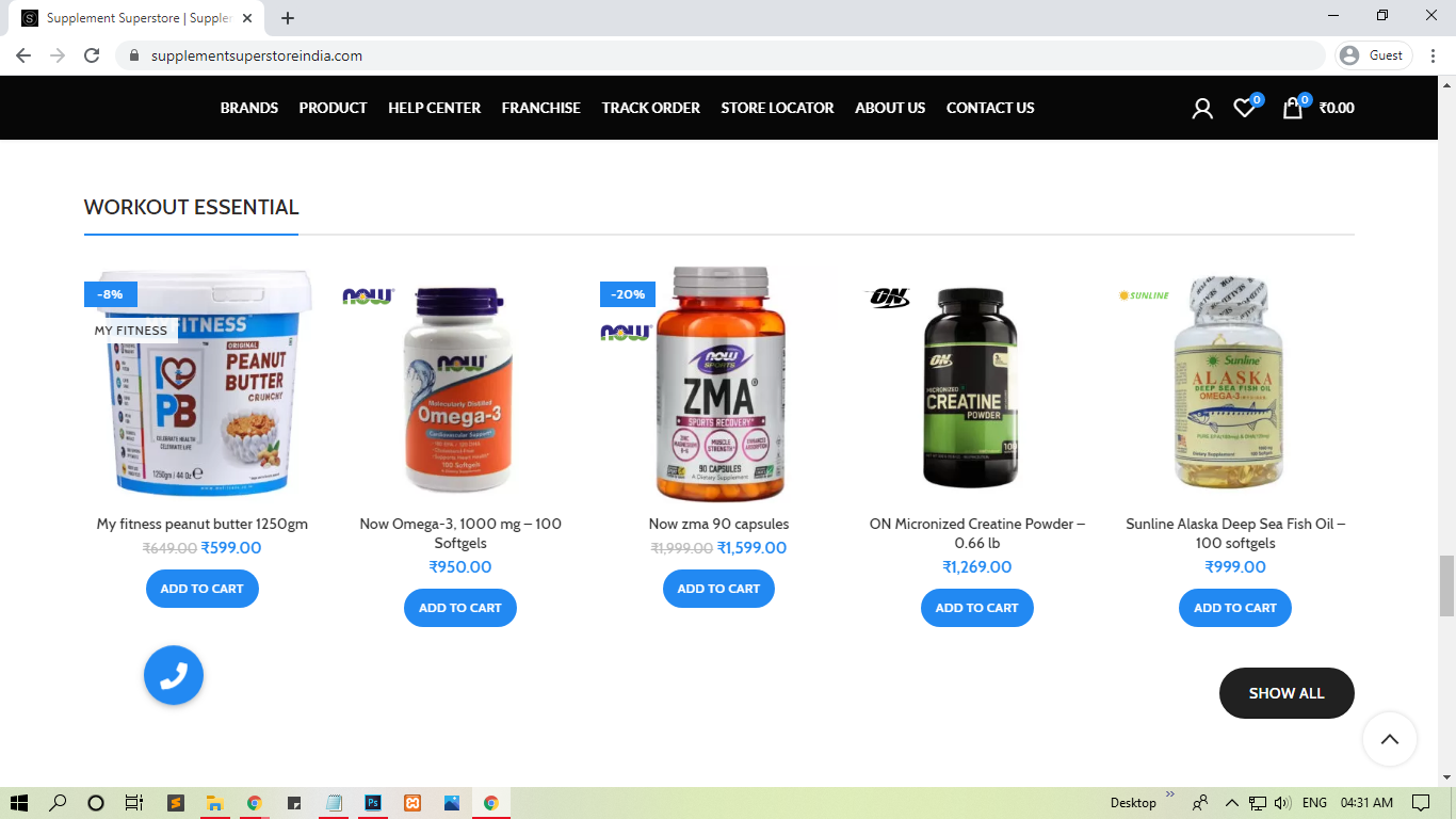 Ecommerce Website Development company in bhopal- Supplement superstore