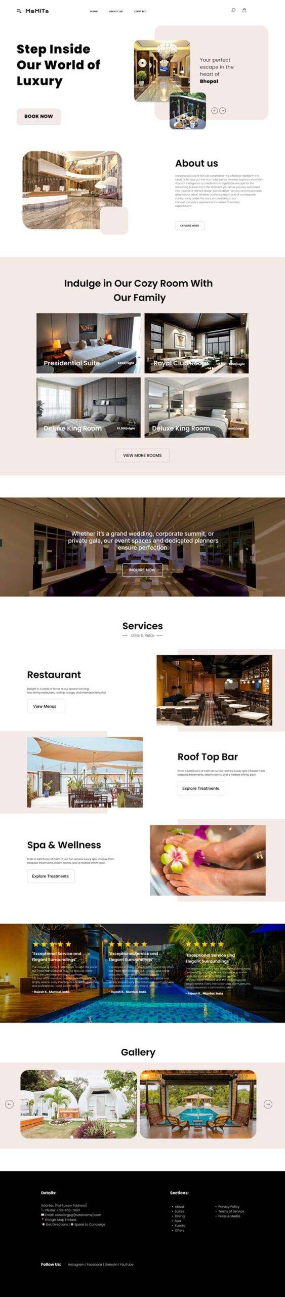 Top hotel website template